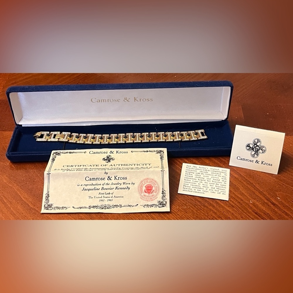 Vintage Camrose & Kross JBK Swarovski Crystal Gold Plated Tennis Bracelet 8” - Picture 2 of 13
